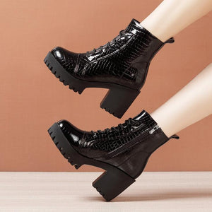 Petite Size Lace Up Ankle Boots DS295