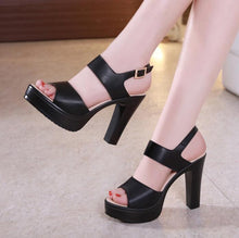 Petite Size Peep Chunky Heel Shoes QNML11