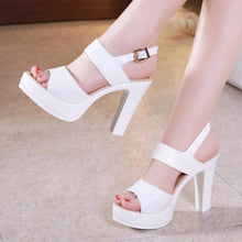 Petite Size Peep Chunky Heel Shoes QNML11