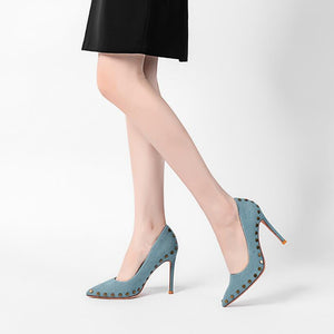 Petite Size Pointed Denim Pump Shoes ES69