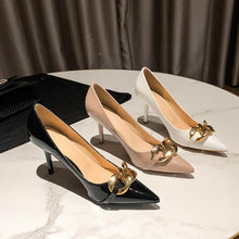 Petite Size Pointed Patent Heel Shoes DS311