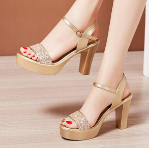 Petite Size Chunky Heel Sandals SS53