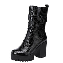 Petite Snake Printed Martin Boots DS376
