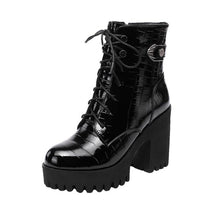 Small Wooden Heel Lace Up Boots DS296