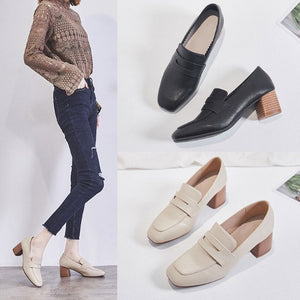 Petite Wooden Mid Heel Pump Shoes AP176