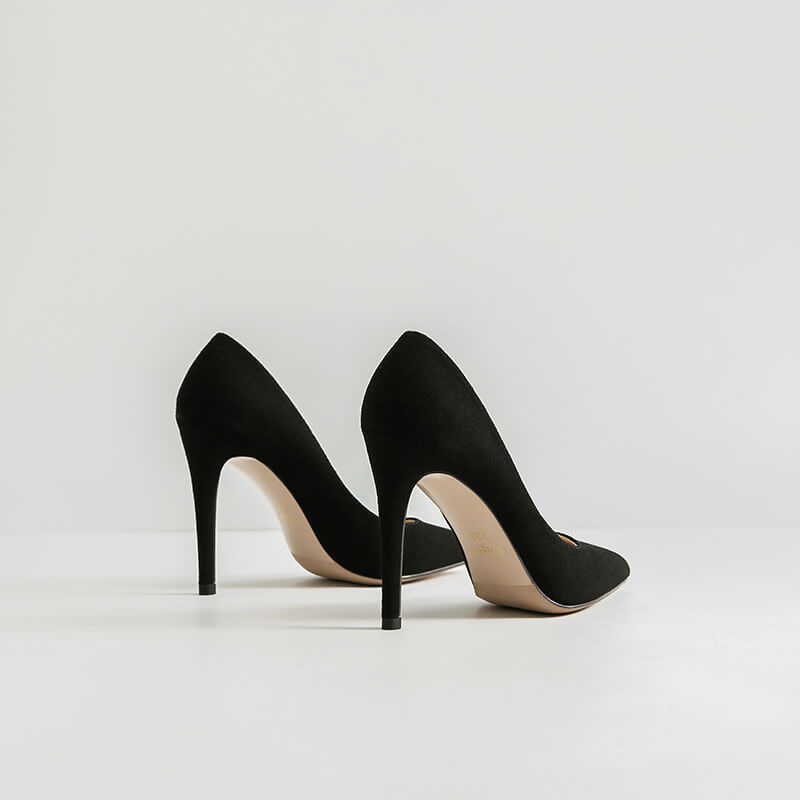 Small Size Pointed Suede Heel Pumps JESS - AstarShoes