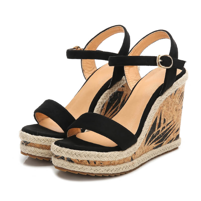 Platform Wedge High Heel Ankle Strap Sandals April - AstarShoes