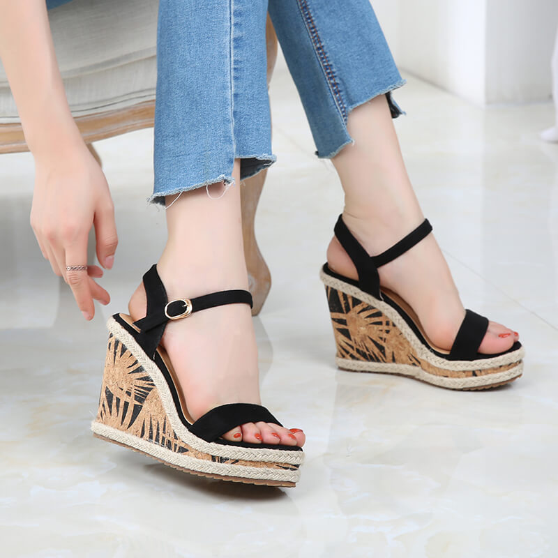 Platform Wedge High Heel Ankle Strap Sandals April AstarShoes