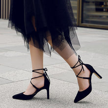 Petite Pointed Criss Cross Strap Heeled Sandals SS269