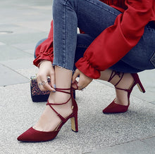 Petite Pointed Criss Cross Strap Heeled Sandals SS269