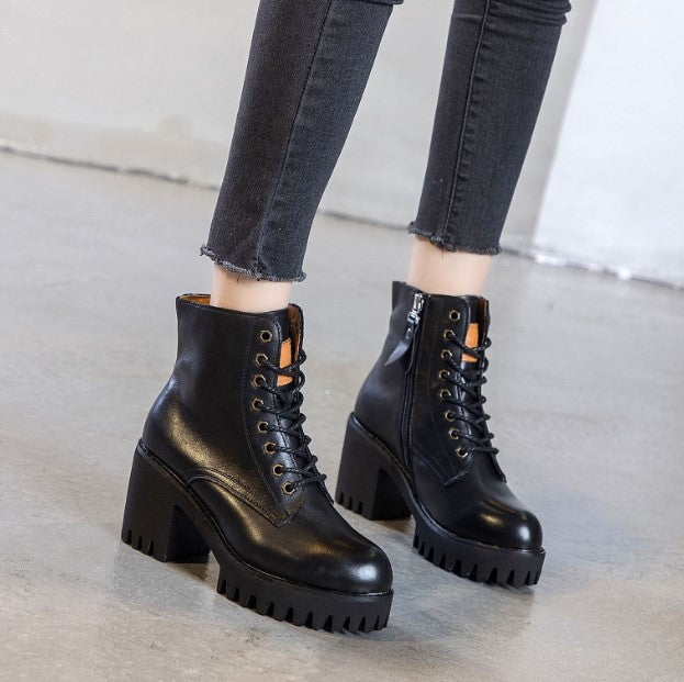 Petite Size Leather Martin Boots For Women AP180 - AstarShoes