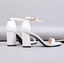 Petite Size Patent Block Heel Sandals AP105