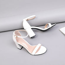 Petite Size Patent Block Heel Sandals AP105