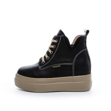 Petite Thick Sole Height Increased Leather Sneakers AP205
