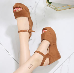 Petite Peep Wedge Shoes For Small Feet Ladies SS255