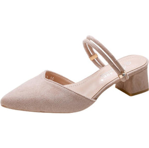 Pointed Slip On Suede Sandals For Petite Feet GS387