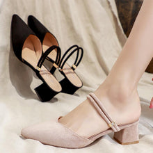 Pointed Slip On Suede Sandals For Petite Feet GS387