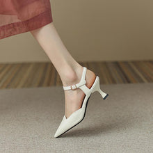 Pointy Ankle Strap Heeled Sandals For Petite Feet GS347