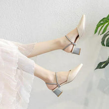 Pointy Block Heel Sandals For Small Feet GS168