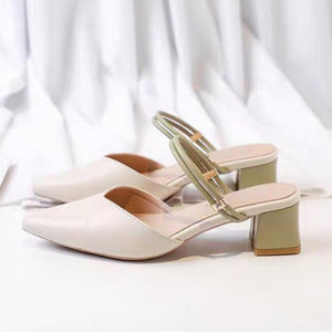 Pointy Block Heel Sandals For Small Feet GS168