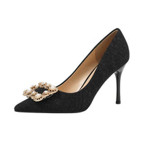 Pointy Shoes With Rhinestone Buckle GS300