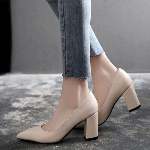 Petite Feet Chunky Heel Pump Shoes AS276