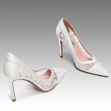 Silk Satin Lace Mesh Heels For Small Feet GS337
