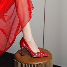 Silk Satin Lace Mesh Heels For Small Feet GS337