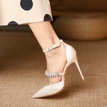 Silk Satin Rhinestone Strap High Heels ES66