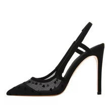 Slingback Lace Mesh Heels For Petite Feet ES11
