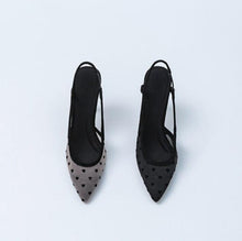 Slingback Lace Mesh Heels For Petite Feet ES11