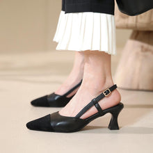 Slingback Mid Heels With Toe Cap GS343