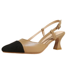 Slingback Mid Heels With Toe Cap GS343