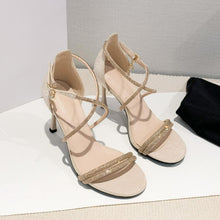 Small Cross Strap Rhinestone Summer Shoes GS117