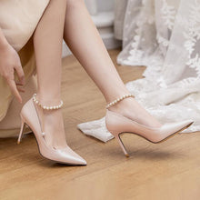 Small Feet Ankle Strap Silk Satin Pumps ANLE13