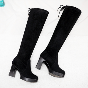 Small Feet Chunky Heel Long Boots DS101