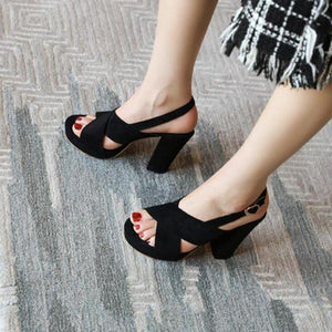 Small Feet Chunky Heel Slingback Shoes GS161