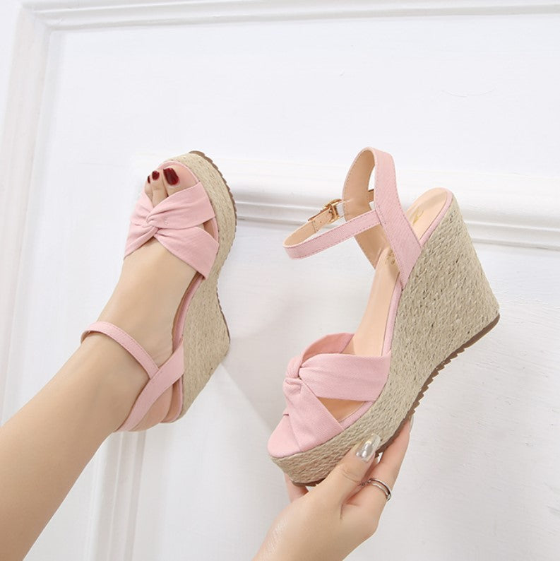 Small Feet Cross Strap Wedge Shoes GS71 AstarShoes