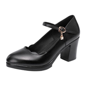 Small Feet Girls Block Heel Pump Shoes SS382