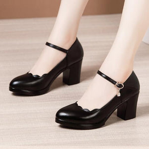 Small Feet Girls Block Heel Pump Shoes SS382