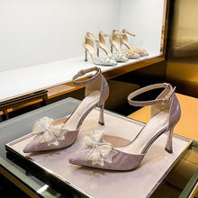 Small Feet Glitter Dress Heels With Bow ES79