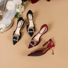Small Feet Mid Heel Silk Satin Shoes DS305
