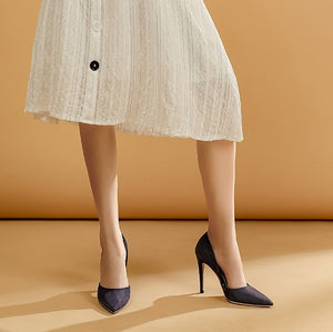 Small Feet Pointy Leather High Heel Shoes DS107