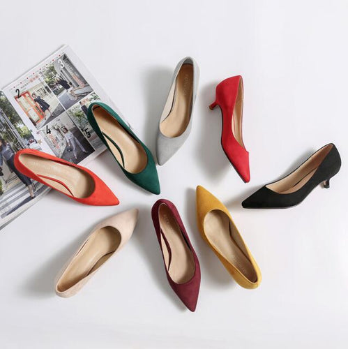 Small Feet Pointy Low Heel Shoes ANLE17