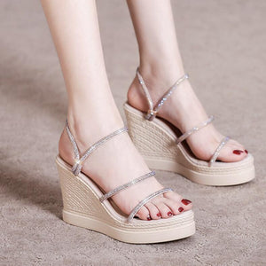 Women's Small Feet Rockstud Strap Open Toe Wedge Sandals SS20