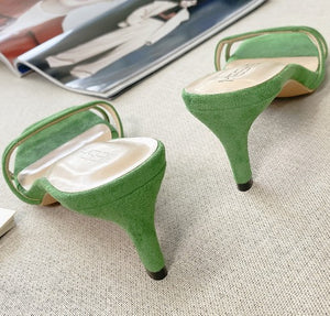 Small Feet Suede Open Toe Heels DS133
