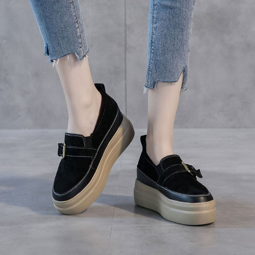 Small Feet Thicksole Leather Loafers DS203