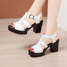 Small Open Toe Chunky Printed Sandals GS181