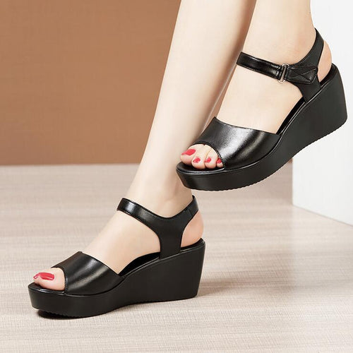 Small Peep Wedge Heeled Sandals GS188