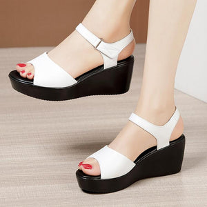 Small Peep Wedge Heeled Sandals GS188